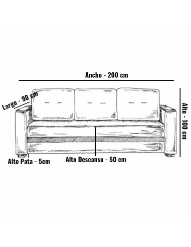 Sofá 3 Plazas Sicilia