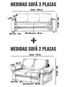 Sofá 3 + 2 Plazas Glamour 2