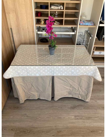 Ropa de Verano Costura Reforzada Color Beige con Tapete