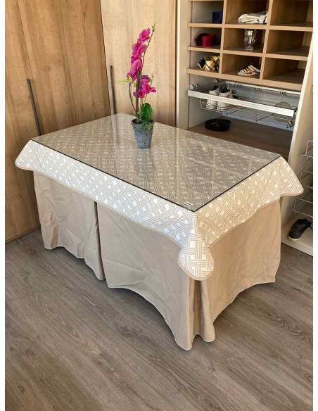 Ropa de Verano Costura Reforzada Color Beige con Tapete