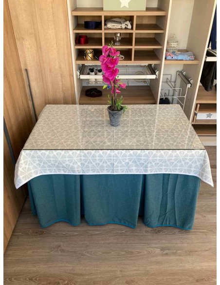 Ropa de Verano Costura Reforzada Color Turquesa con Tapete