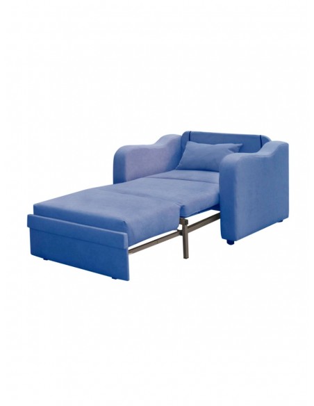 butaca cama abierta azul