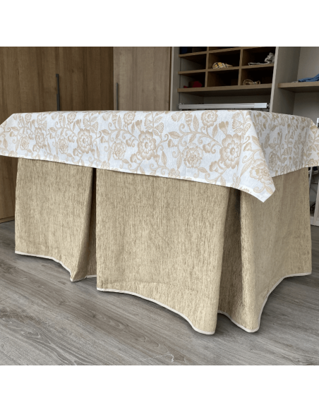 Ropa Doble Grueso Beige con Tapete Resinado Beige