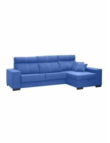 Sofa cama chaise longue sistema italiano azul