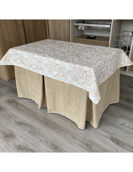 Ropa Doble Grueso Beige con Tapete Resinado Beige