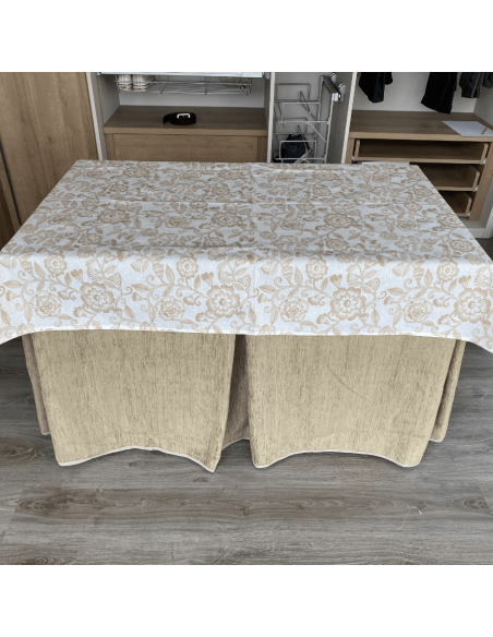Ropa Doble Grueso Beige con Tapete Resinado Beige