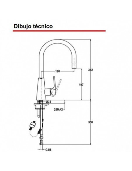 Grifo Monomando de Caño Giratorio modelo VTK 938
