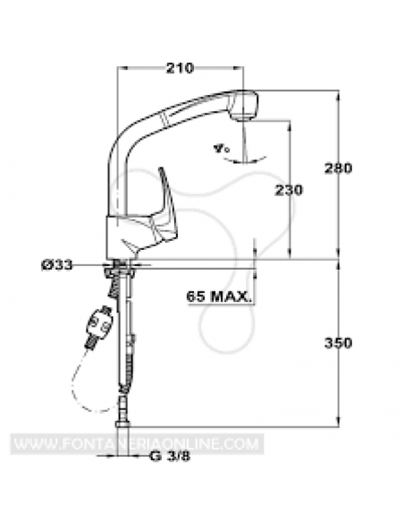 Grifo Monomando de Caño Giratorio modelo MT EXT