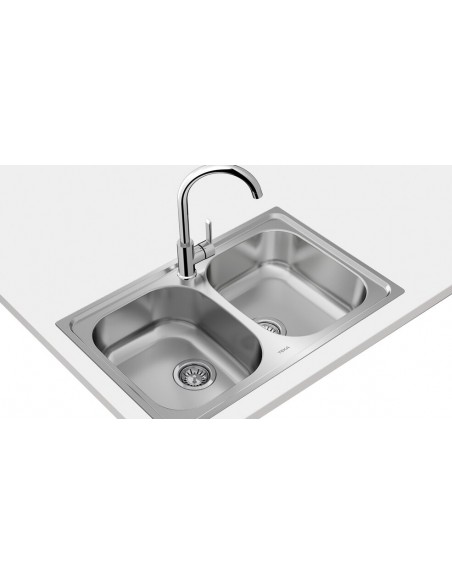 Fregadero Encastrado de Acero Inoxidable en 80cm modelo Universe 80 T-XP 2C