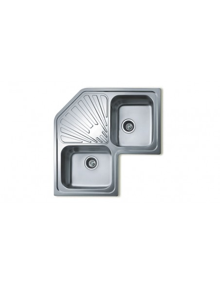 Fregadero Encastrado con 2 Cubetas y Escurridor Modelo Angular 2C