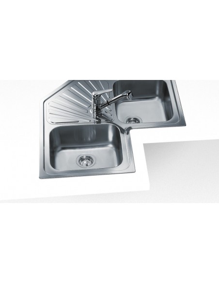 Fregadero Encastrado con 2 Cubetas y Escurridor Modelo Angular 2C