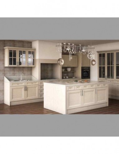 Cocina blanca plafon elegante lacada...