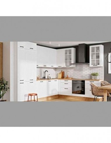 Cocina blanca plafon elegante lacada...