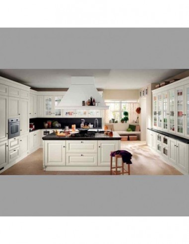 Cocina blanca plafon elegante lacada...