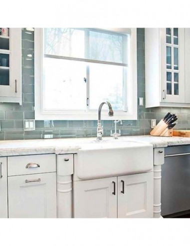 Cocina blanca plafon elegante lacada...