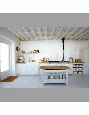 Cocina blanca plafon elegante lacada polilaminado blanca rustica vintage