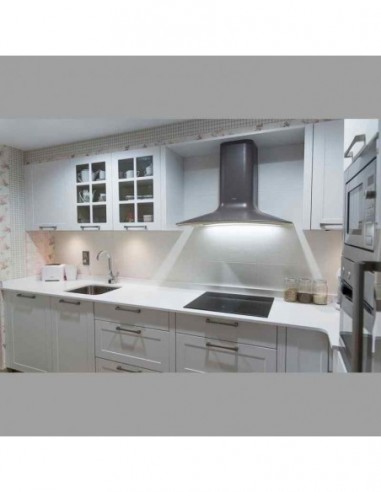 Cocina blanca plafon elegante lacada...