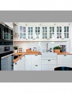 Cocina blanca plafon...