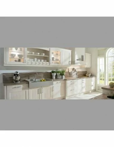 Cocina blanca plafon elegante lacada polilaminado enmarcada