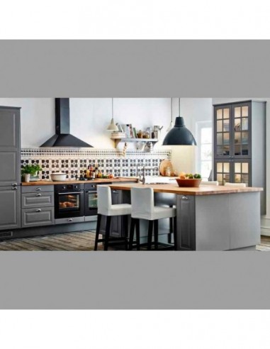 Cocina blanca plafon elegante lacada...