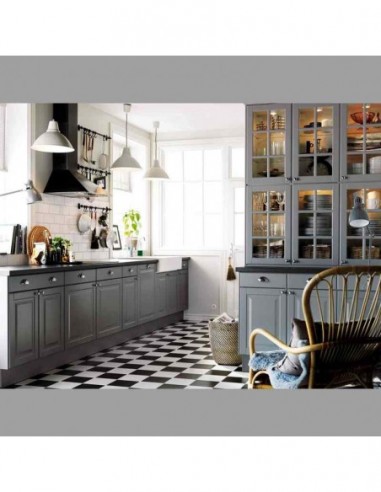 Cocina blanca plafon elegante lacada...