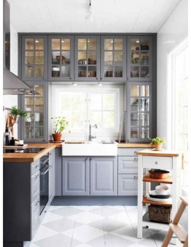 Cocina Clasica en Color Azul Grisaceo...