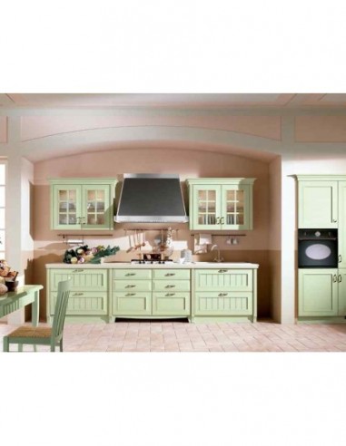 Cocina Rustica color Verde Pistacho y...