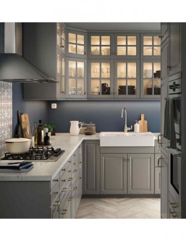 Cocina rustica de Color Gris con...