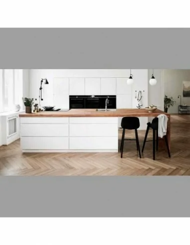muebles de cocina blanca isla moderna encimera madera