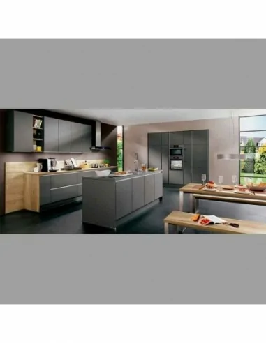 muebles de cocina grafito gris moderna encimera madera
