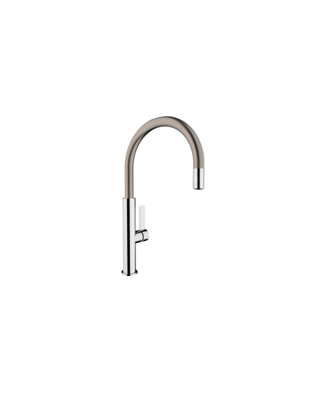 Grifo de Cocina Monomando con Caño Giratorio y Aireador Anti-Calcáreo