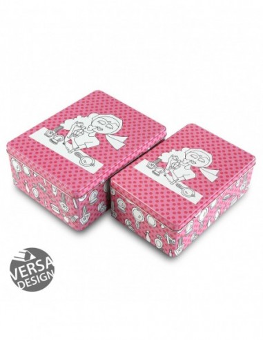 SET2 CAJAS METAL MAQUILLAJE RO