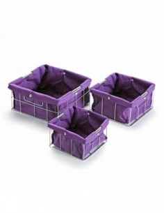 SET 3 CESTAS CUADRADAS VIOLETA
