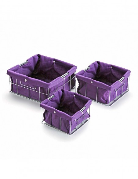 SET 3 CESTAS CUADRADAS VIOLETA