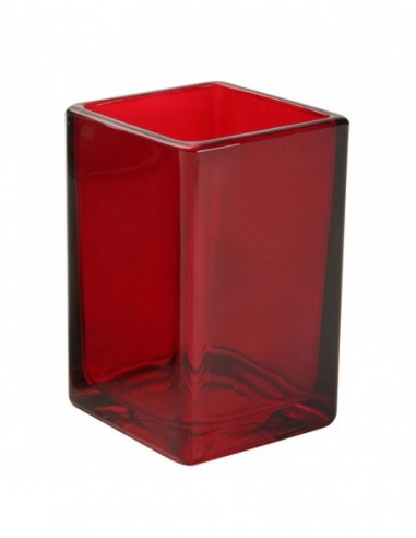 VASO ROJO TRANSPARENTE