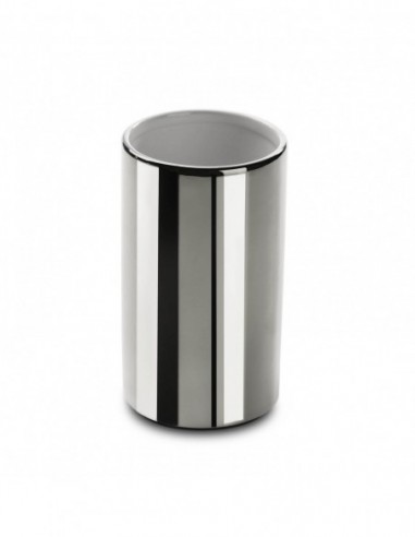 VASO CEPILLOS PLATEADO