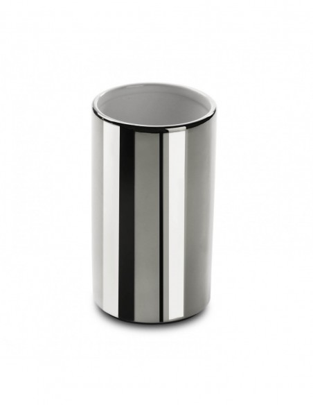 VASO CEPILLOS PLATEADO