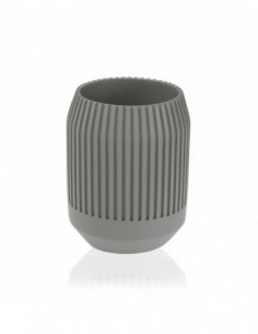 VASO CEPILLOS GRIS MATE