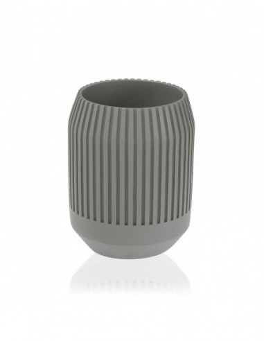 VASO CEPILLOS GRIS MATE