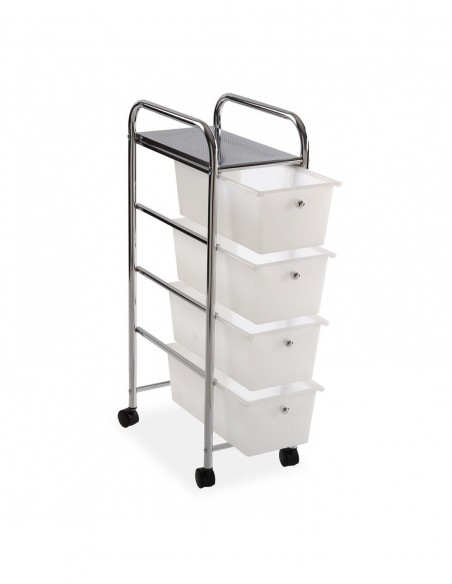 CARRITO BAÑO 4 CESTAS BLANCAS
