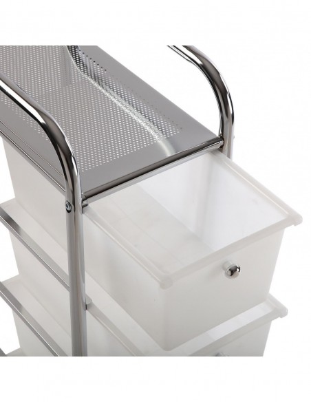 CARRITO BAÑO 4 CESTAS BLANCAS