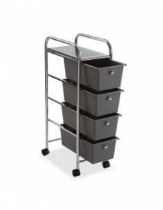 CARRITO BAÑO 4 CESTAS GRIS 2