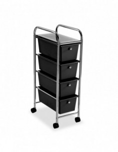 CARRITO BAÑO 4 CESTAS NEGRAS