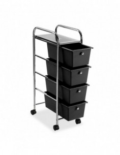 CARRITO BAÑO 4 CESTAS NEGRAS 2