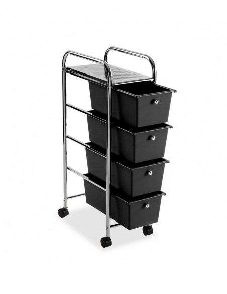 CARRITO BAÑO 4 CESTAS NEGRAS