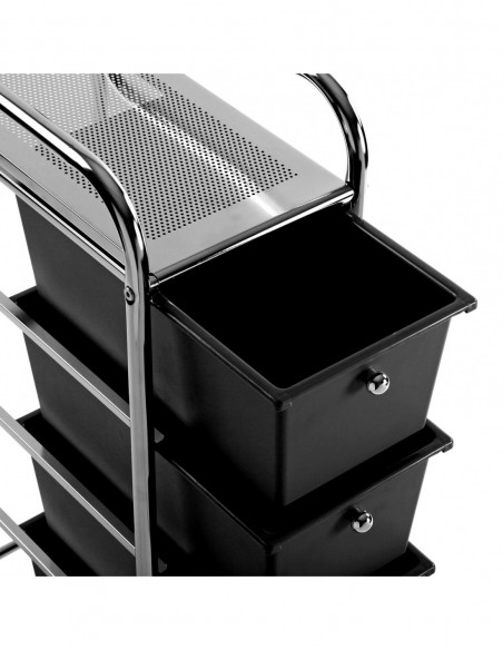 CARRITO BAÑO 4 CESTAS NEGRAS