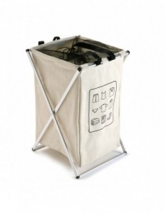 CESTA ROPA PLEGABLE BEIGE