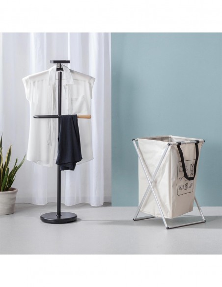 CESTA ROPA PLEGABLE BEIGE