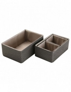SET 4 CAJAS RECTANGULARES GRIS