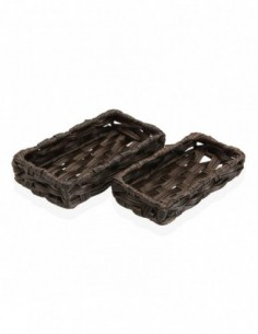 SET 2 CESTAS MARRON OSCURO